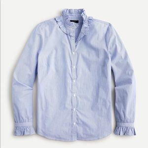 NWOT J. Crew Ruffle Neck Shirt